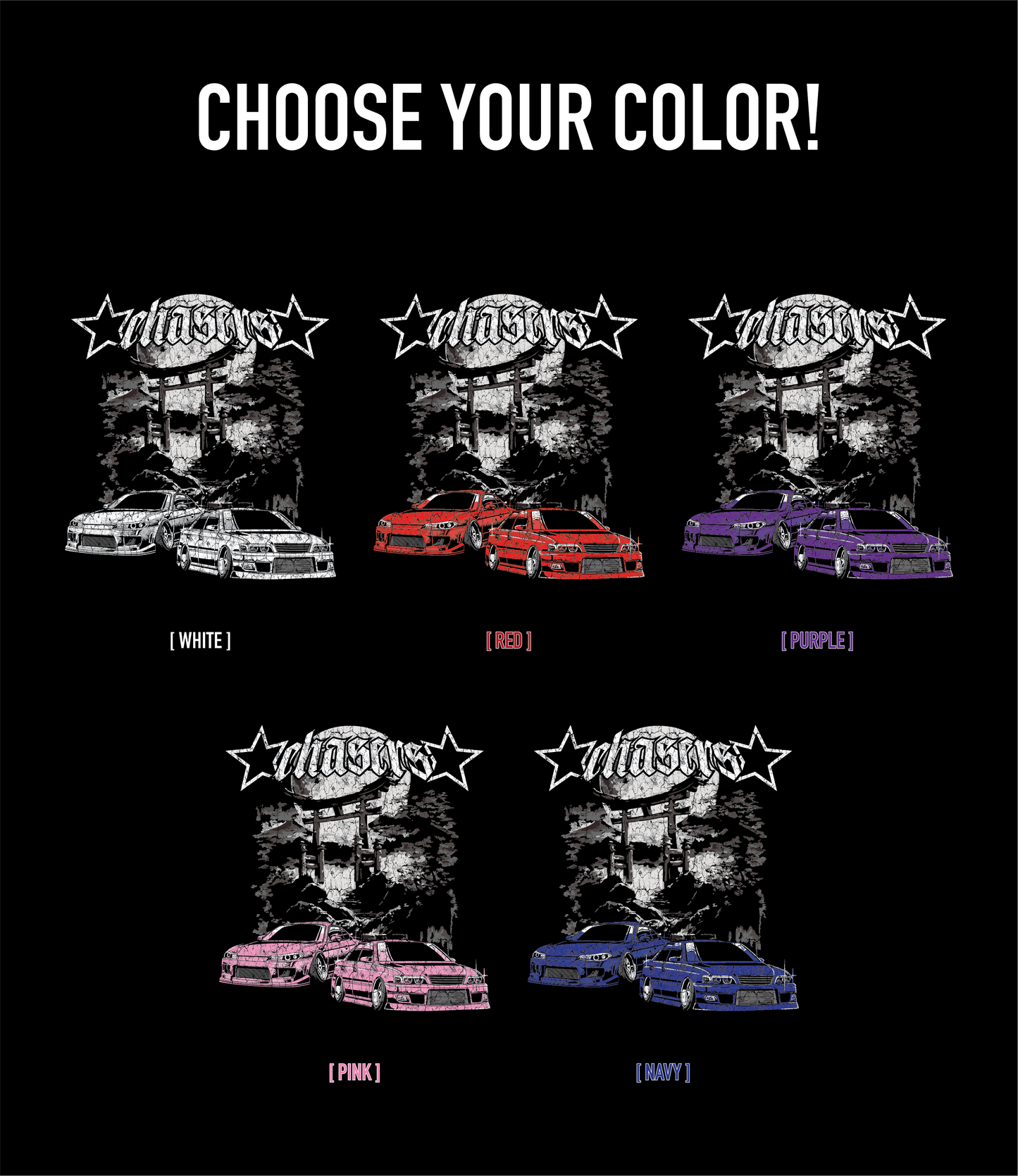 NISSAN S15 AND TOYOTA CHASER HOODIE [BLACK]