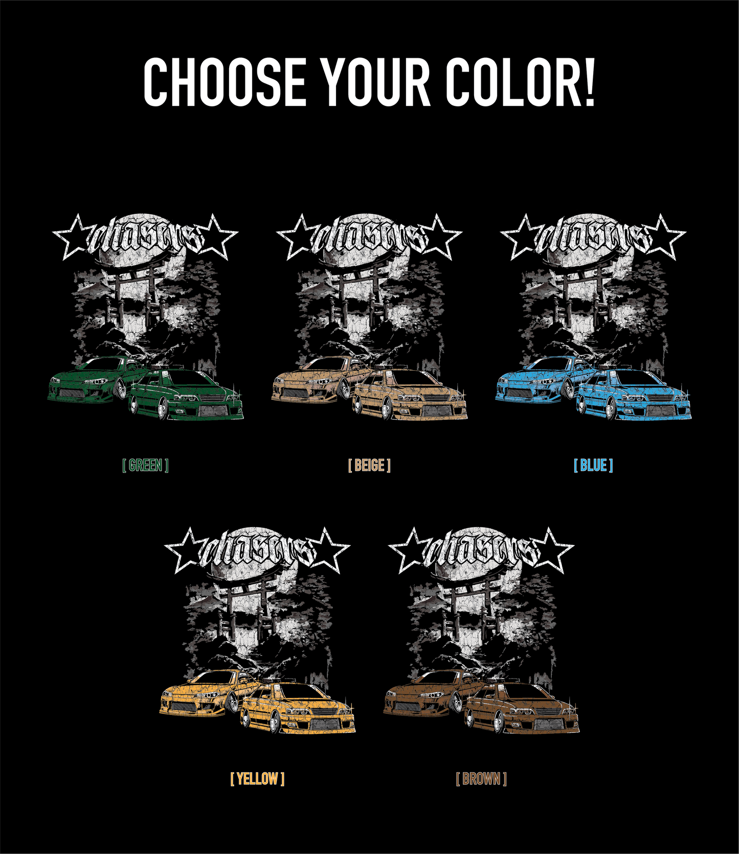 NISSAN S15 AND TOYOTA CHASER HOODIE [BLACK]