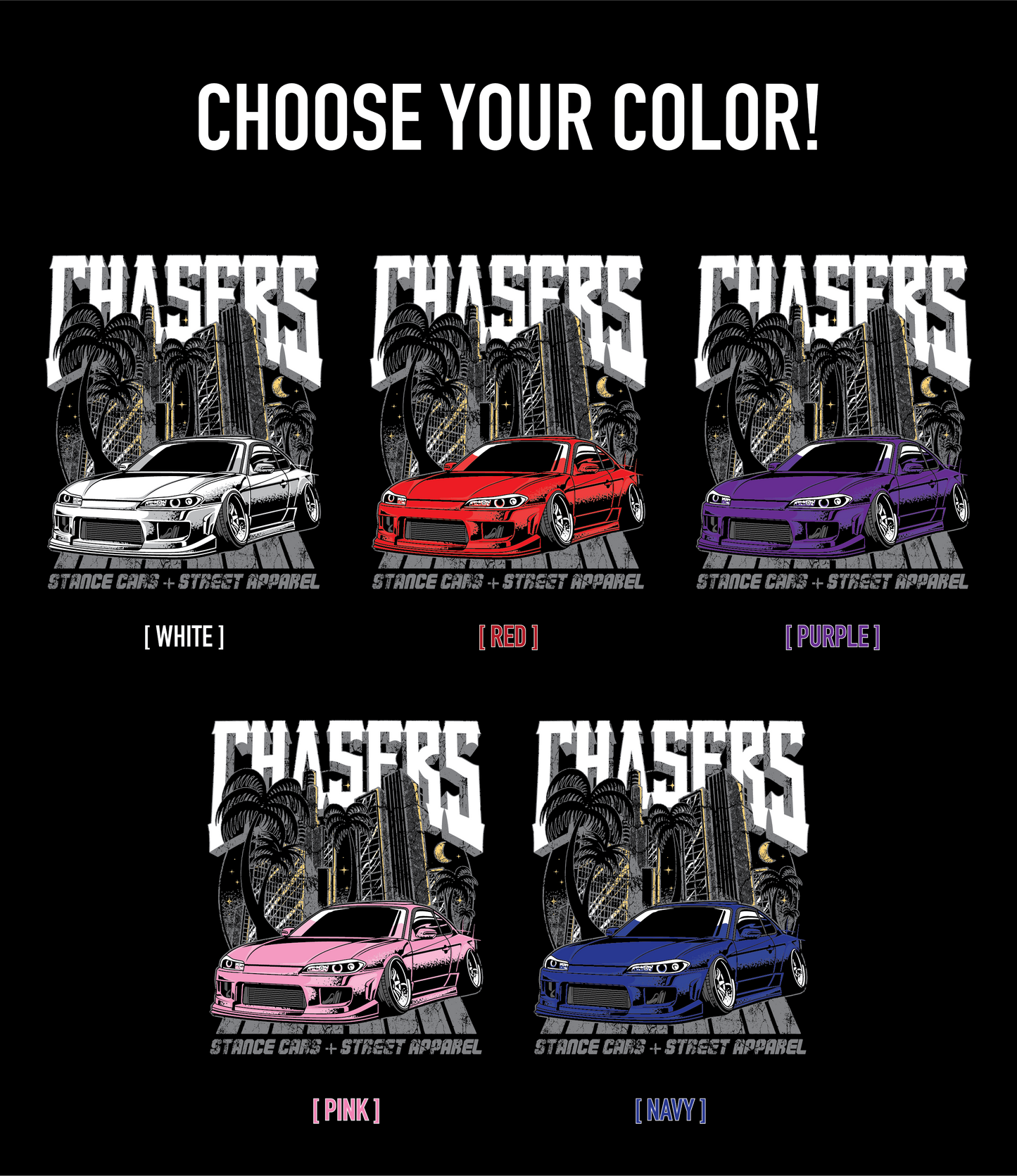 NISSAN S15 CHASERS SHIRT [BLACK]