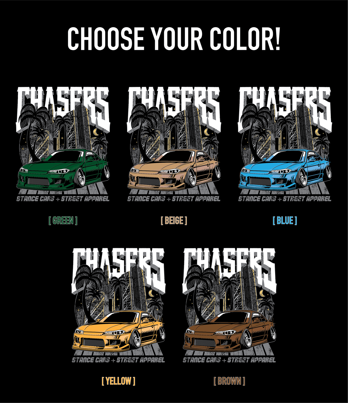 NISSAN S15 CHASERS SHIRT [BLACK]