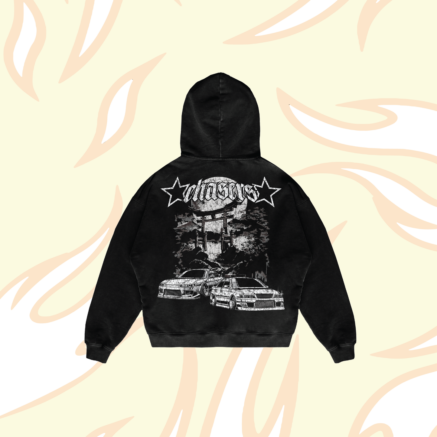 NISSAN S15 AND TOYOTA CHASER HOODIE [BLACK]